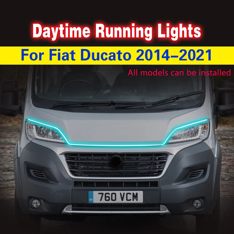 For Fiat Ducato 2014-2021 Accessories 1pcs LED Daytime Running Light DRL Waterproof Flexible Auto Decorative Atmosphere Lamps