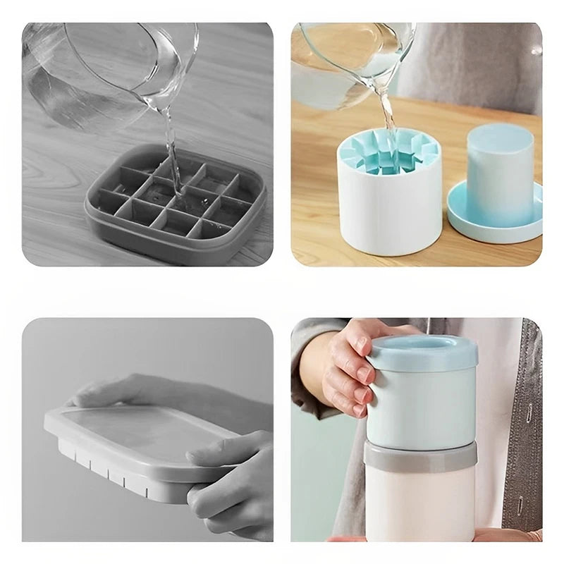 Silicone Ice Bucket & Tray for Quick Freezing