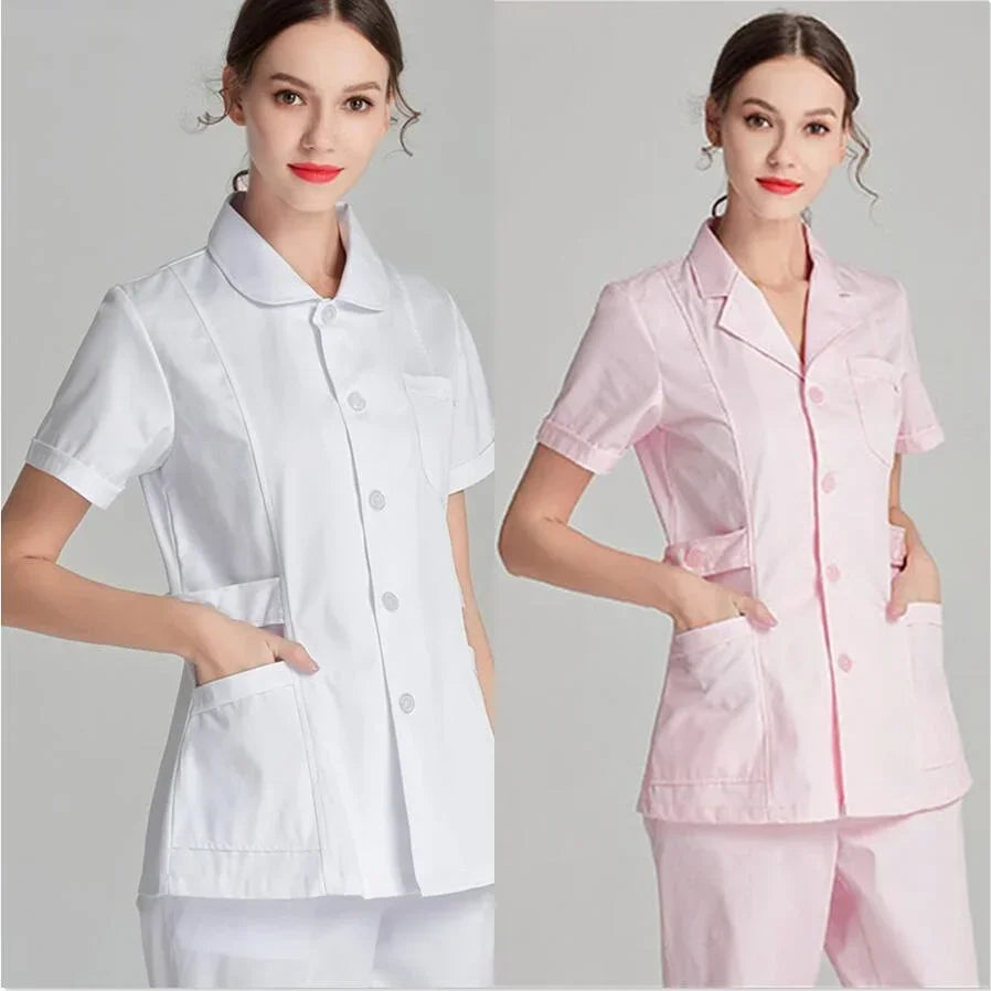 2024 Blue Long Sleeve Scrubs Top | Nurse Uniforms & Lab Coat for Women | Medical & Beauty Salon Workwear | tonyfinger store