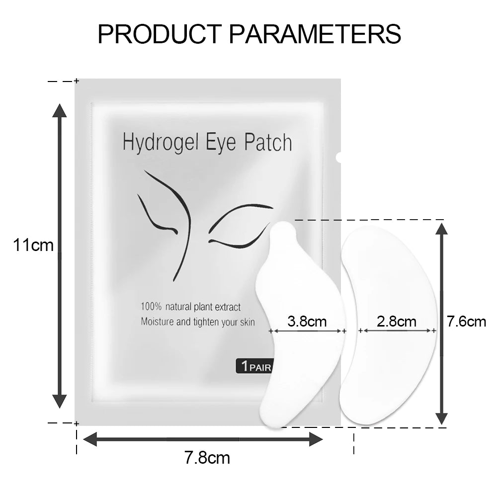 50 Pairs Hydrogel Eyelash Extension Patches - Under Eye Gel Pads for Lash Lift