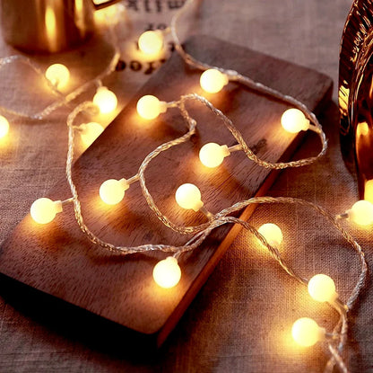 cherry balls led string lights - 2m, 5m, 10m, battery/usb, christmas & wedding decor