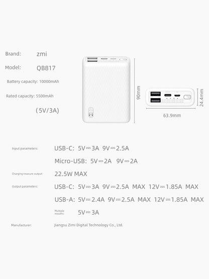 ZMI MAh Mini Compact Portable Pro Movable Power Supply