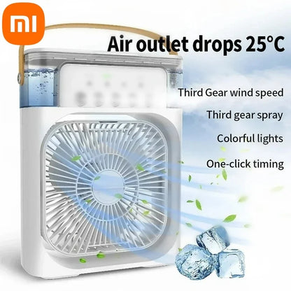 Xiaomi Portable Fan Air Conditioners USB Electric Fan Air Cooler LED Night Light Water Mist Fun 3 In 1 Air Humidifier For Home