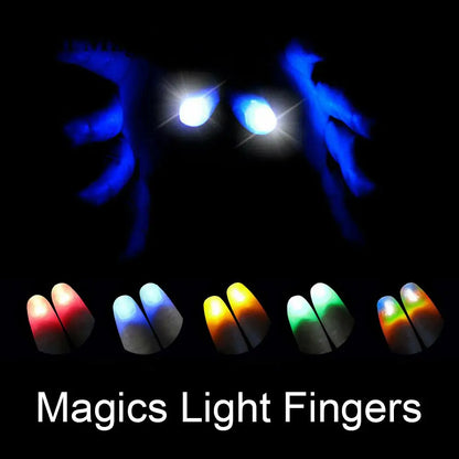 Magic Trick Fingers Thumbs With LED Light Battery Magic Props Halloween Magic Trick Fingers Thumbs Party Toys Child Novelty Gift