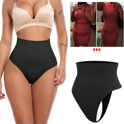 High Waist Tummy Control Thong - Slimming Butt Lifter Shapewear