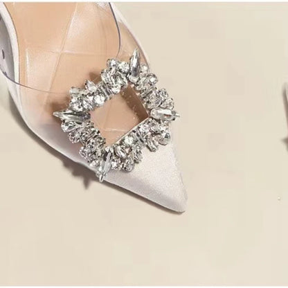 Autumn Crystal Pointed Toe High Heel Sandals for Women