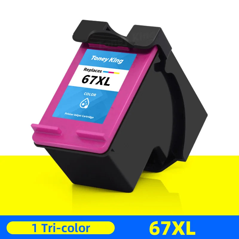 67XL Ink Cartridge for HP ENVY & Deskjet Printers | Black & Tri-Color | Compatible with HP 6052, 6055, 6455, 2755 | tonyfinger store