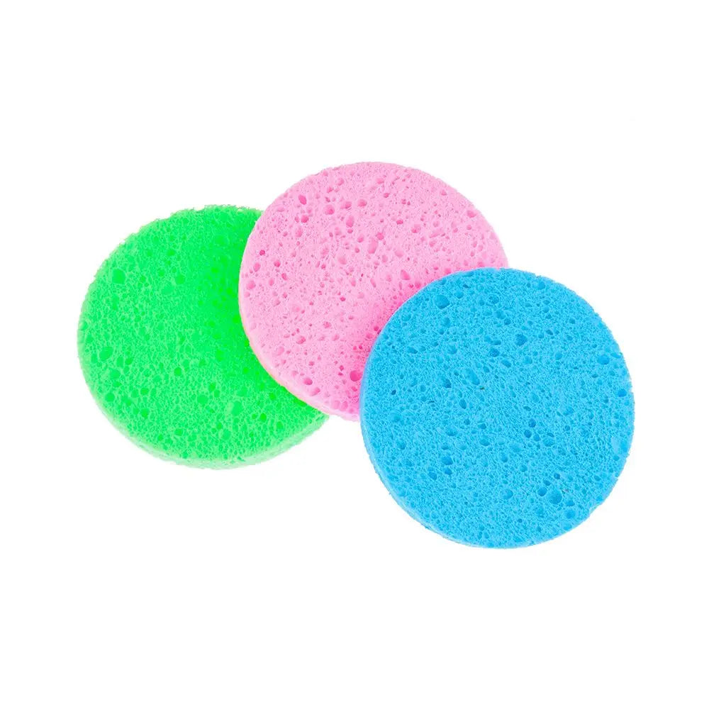 Natural Wood Pulp Face Sponges - 5/10pcs, 6-9cm | Makeup Remover & Facial Cleansing