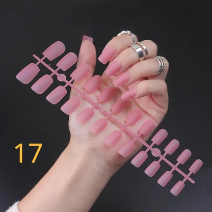 1PCS Matte False Nails | Square Head Press-On Nails | Frosted Full Cover Detachable Artificial Fingernails | Ballerina Style | No Glue | tonyfinger store