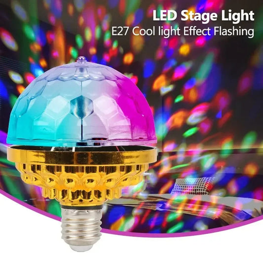 E27 Rotating LED Stage Light - Colorful Magic Ball for DJ & Disco