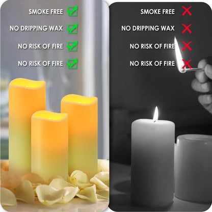 12-96Pcs Flameless LED Candles with Remote | Real Wax Pillar Battery Candles | Wedding & Fireplace Decor | tonyfinger store