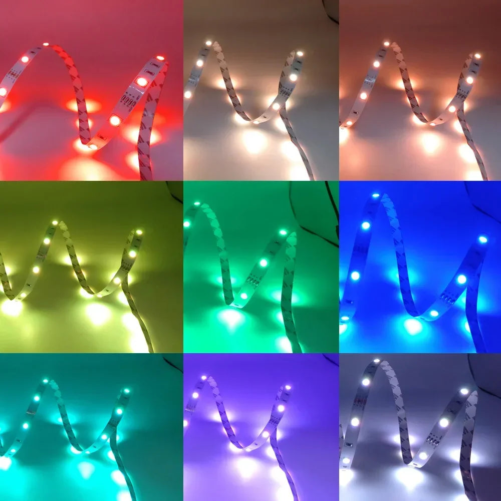 5V USB RGB LED Strip Light - 5-10m, Gamer Decor, Adhesive Tape