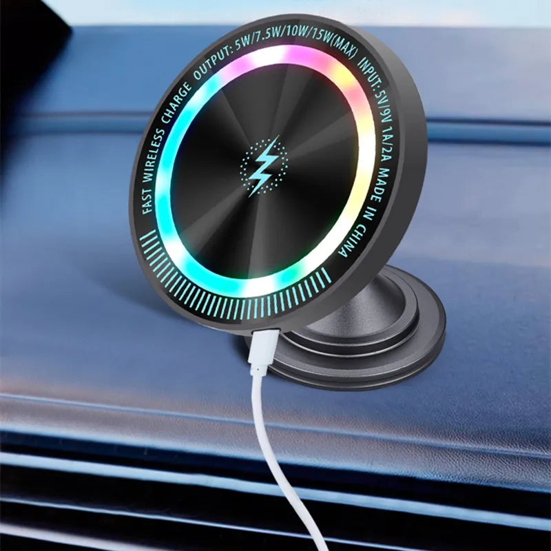 15W Magnetic Induction Wireless Car Charger | Fast Charging Dashboard Mount for Samsung & iPhone 15 | tonyfinger store