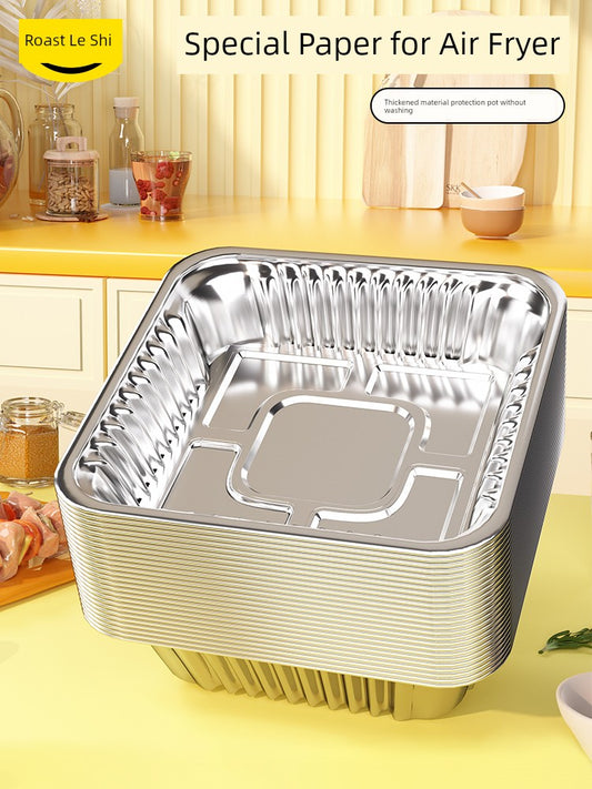 Square Disposable Aluminum Foil Box Tin Foil Bowl Air Fryer