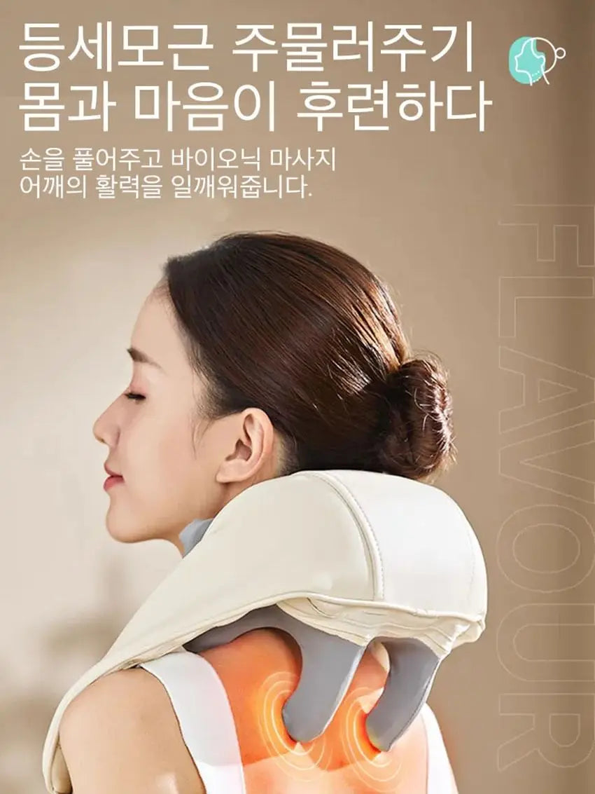 Electric Neck And Back Massager For Trapezius Wireless 4D Heated Shiatsu Kneading Shawl Cervical Back Shoulder Massage Machine