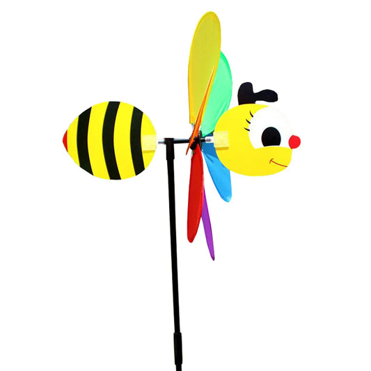 Colorful Bee Windmill Toy - 3D Cartoon Garden Decoration for Kid