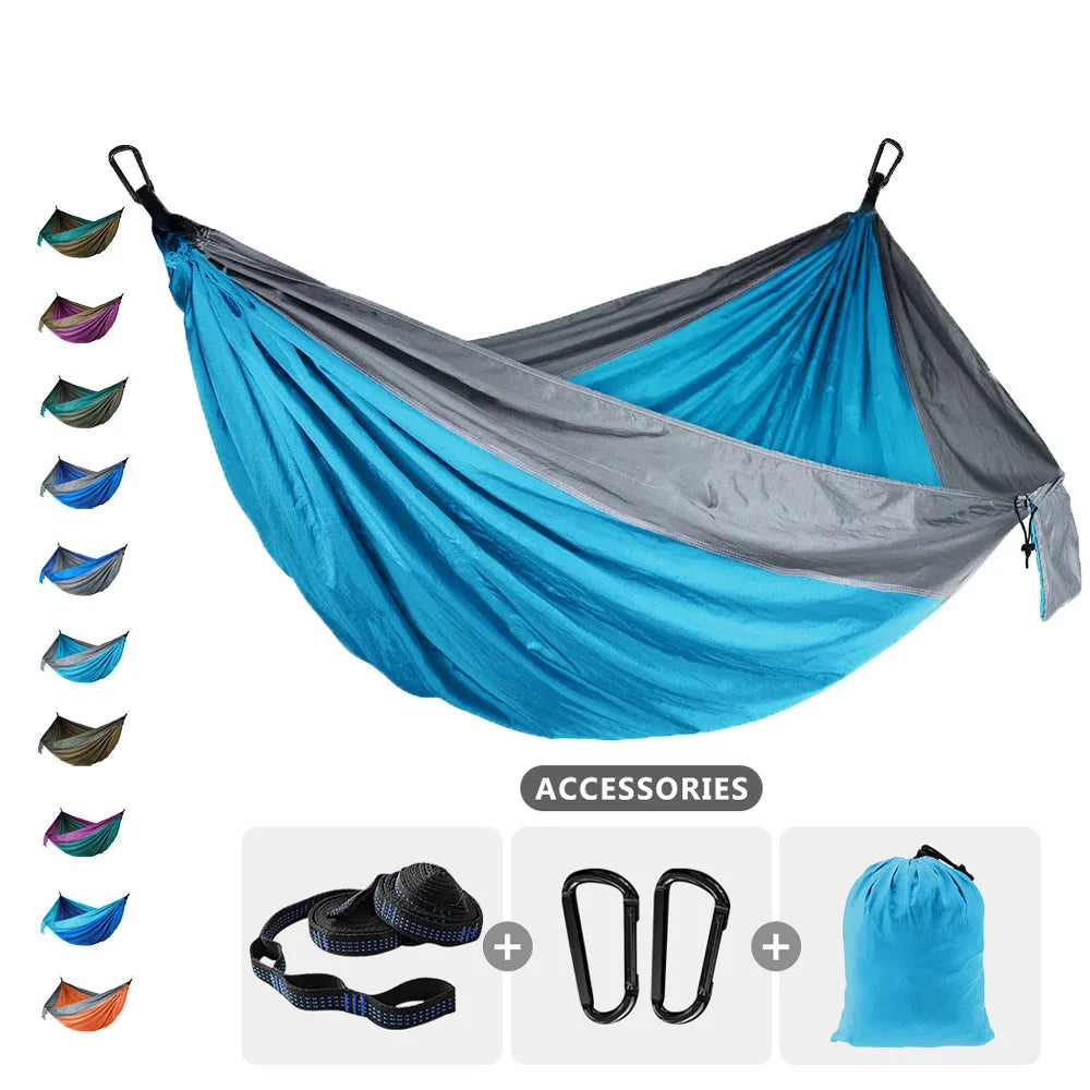 220x90cm Single Camping Hammock - Lightweight Parachute Hammock with Tree Straps | tonyfinger store