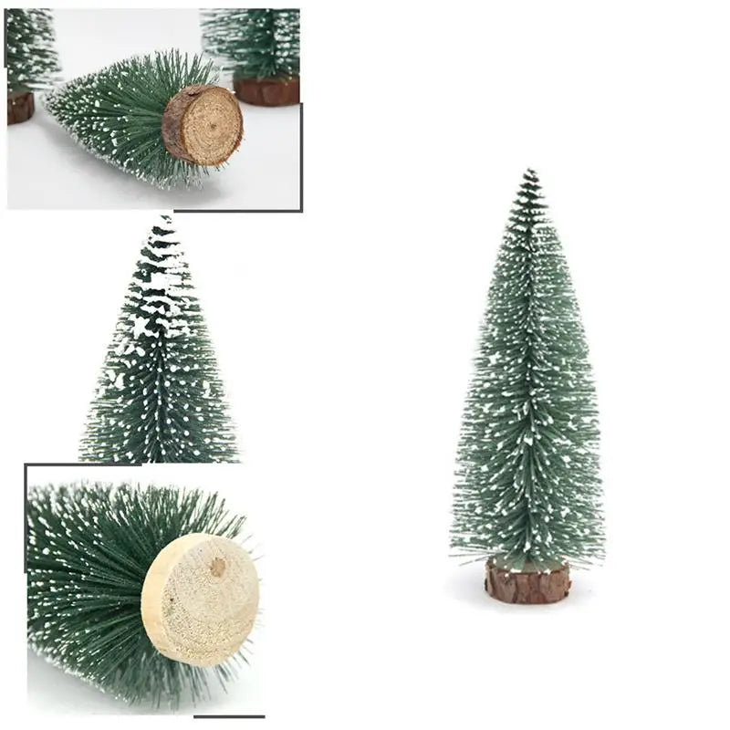 10pcs 15cm snow-covered mini christmas tree ornaments