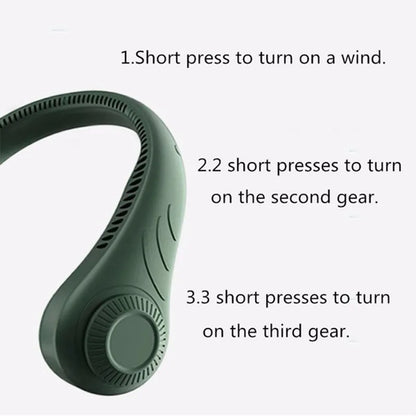 Portable Bladeless Neck Fan - Hands-Free, USB Rechargeable for Summer Travel & Sports