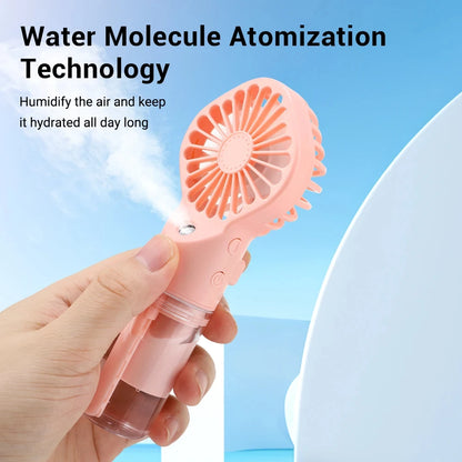 Xiaomi Portable Water Mist Fan USB Charging Handheld Mini Quiet Air Cooling Fan 4 Speed Humidification Spray Fan for Home Office