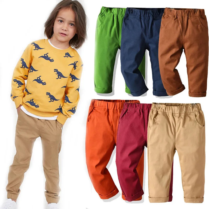 2024 Boys' Autumn Cargo Pants | Cotton Jeans for Kids 1-8Y | Casual & Comfortable Toddler Pants | tonyfinger store