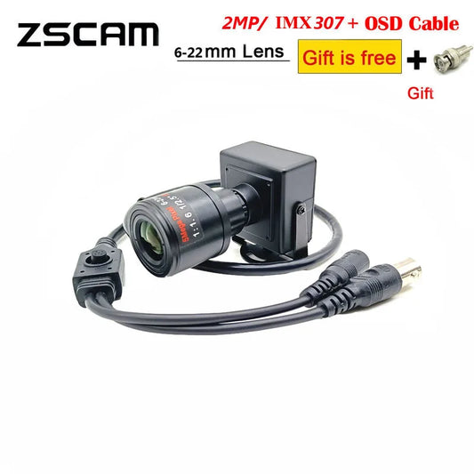 6-22mm Manual Focus Lens Mini Overtaking Car WDR Camera 1080P AHD IMX307 Starlight 0.0001Lux CCTV 25mm/35mm Security OSD Cam