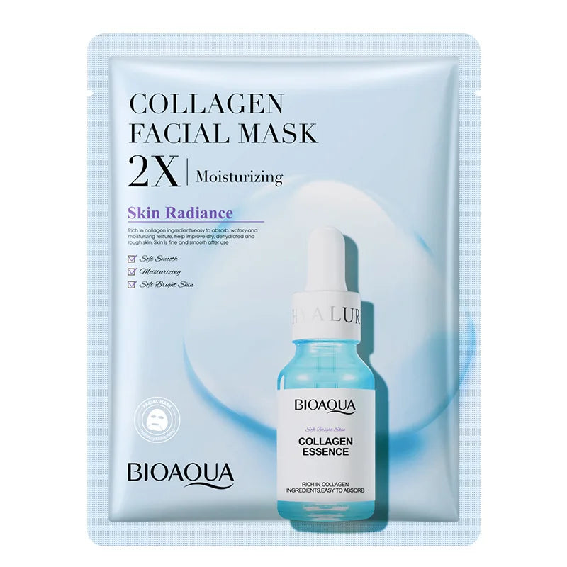 20pcs BIOAQUA Centella Collagen Face Mask - Moisturizing, Anti-Aging, Hyaluronic Acid Sheet Masks | tonyfinger store