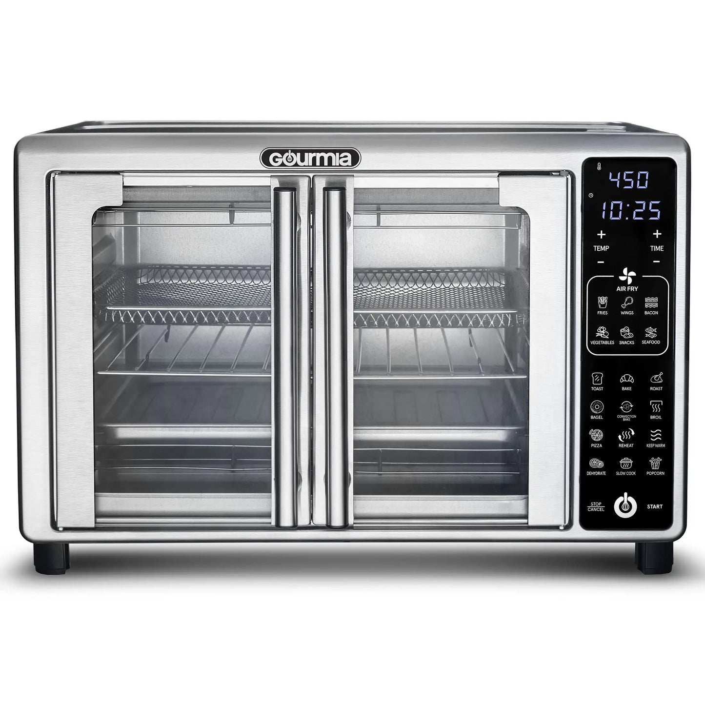 6-Slice Digital Air Fryer Toaster Oven - 19 Presets, Stainless Steel, USA