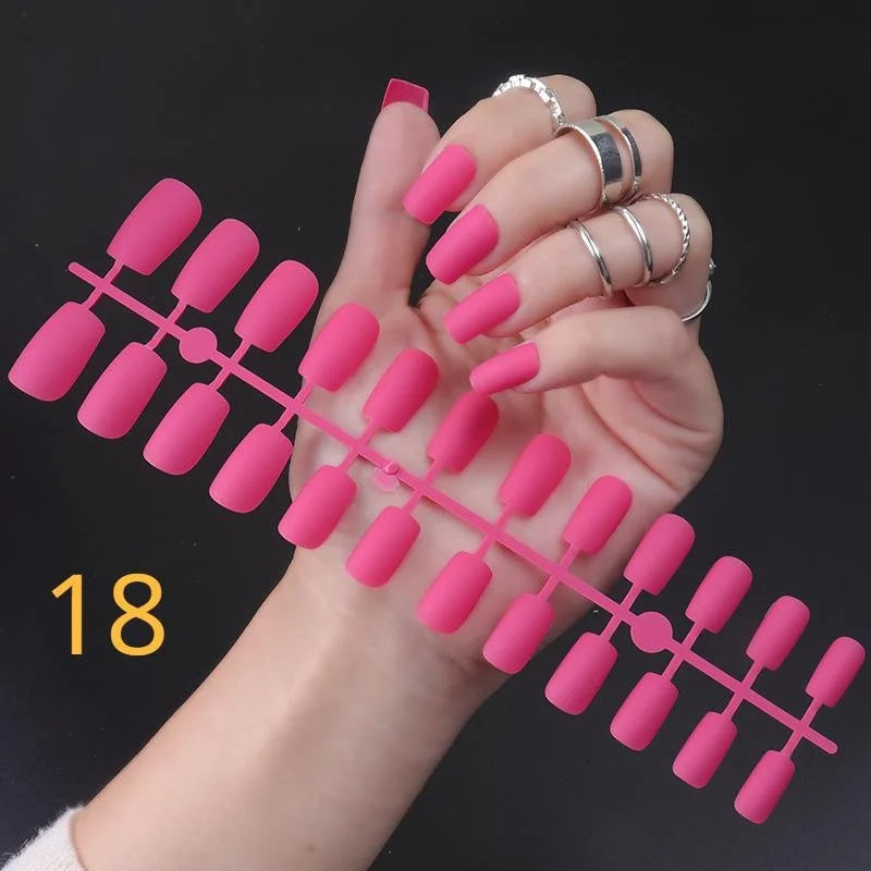 1PCS Matte False Nails | Square Head Press-On Nails | Frosted Full Cover Detachable Artificial Fingernails | Ballerina Style | No Glue | tonyfinger store