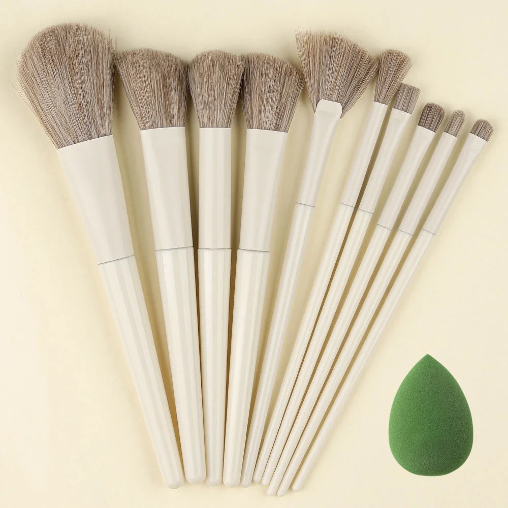 10/13PCS Fluffy Soft Makeup Brushes Set - Eye Shadow, Blush, Highlighter, Foundation & Contour | Tonyfinger Store