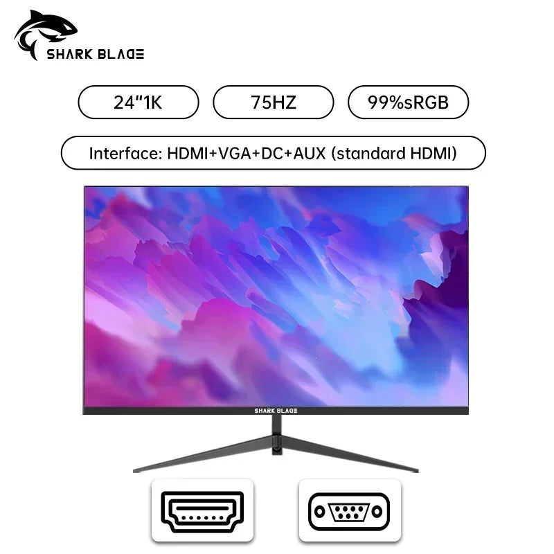 24 Inch Curved LCD Monitor - SHARK BLADE 75Hz Full HD Gaming Display | E-IPS Panel | Tonyfinger Store