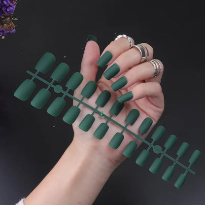 1PCS Matte False Nails | Square Head Press-On Nails | Frosted Full Cover Detachable Artificial Fingernails | Ballerina Style | No Glue | tonyfinger store