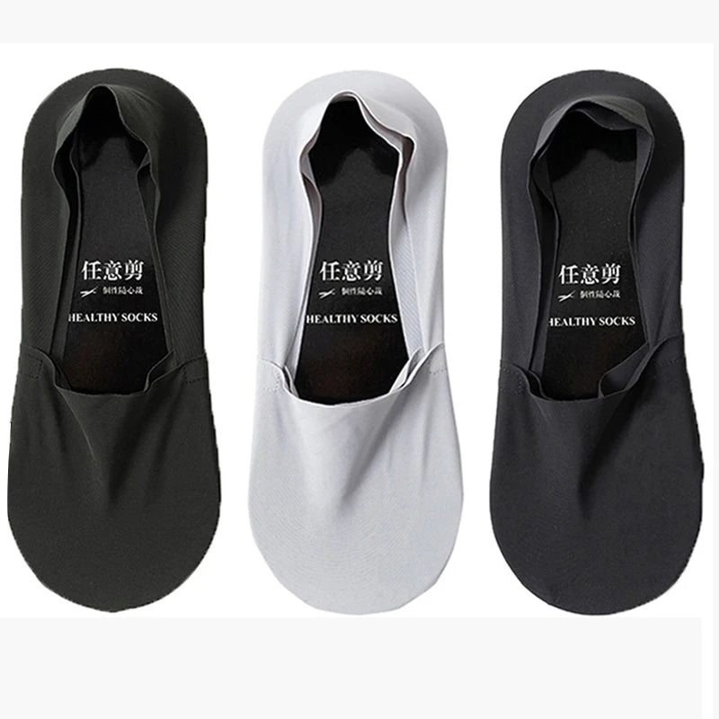 Brand Men Invisible Socks Low Cut Sock Breathable Silicone Non-slip Comfortable Cotton Bottom High Quality Matching Casual Socks