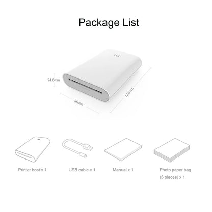 Xiaomi Mijia AR Pocket Printer Bluetooth 5.0 Portable Travel Mini Pocket Printer/Printer Paper set Sharing Inkless Printing