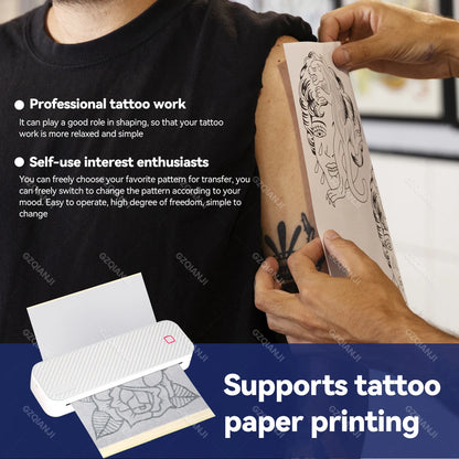 A40 Mini Wireless Thermal Printer for Tattoo Stencils, A4 Photos, and Labels