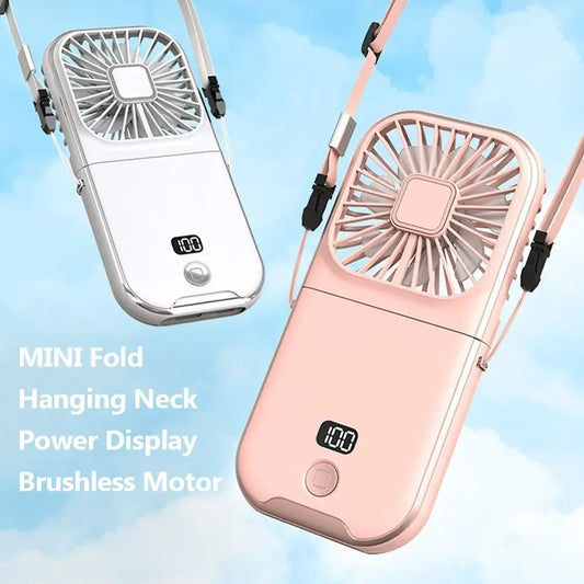 Portable USB Rechargeable Neck Fan | 4-Speed Mute Personal Air Cooler