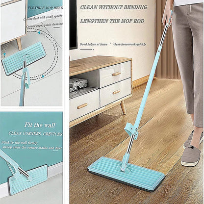 Newest Microfiber Flat Mop Hand Free Squeeze Cleaning Floor Mop