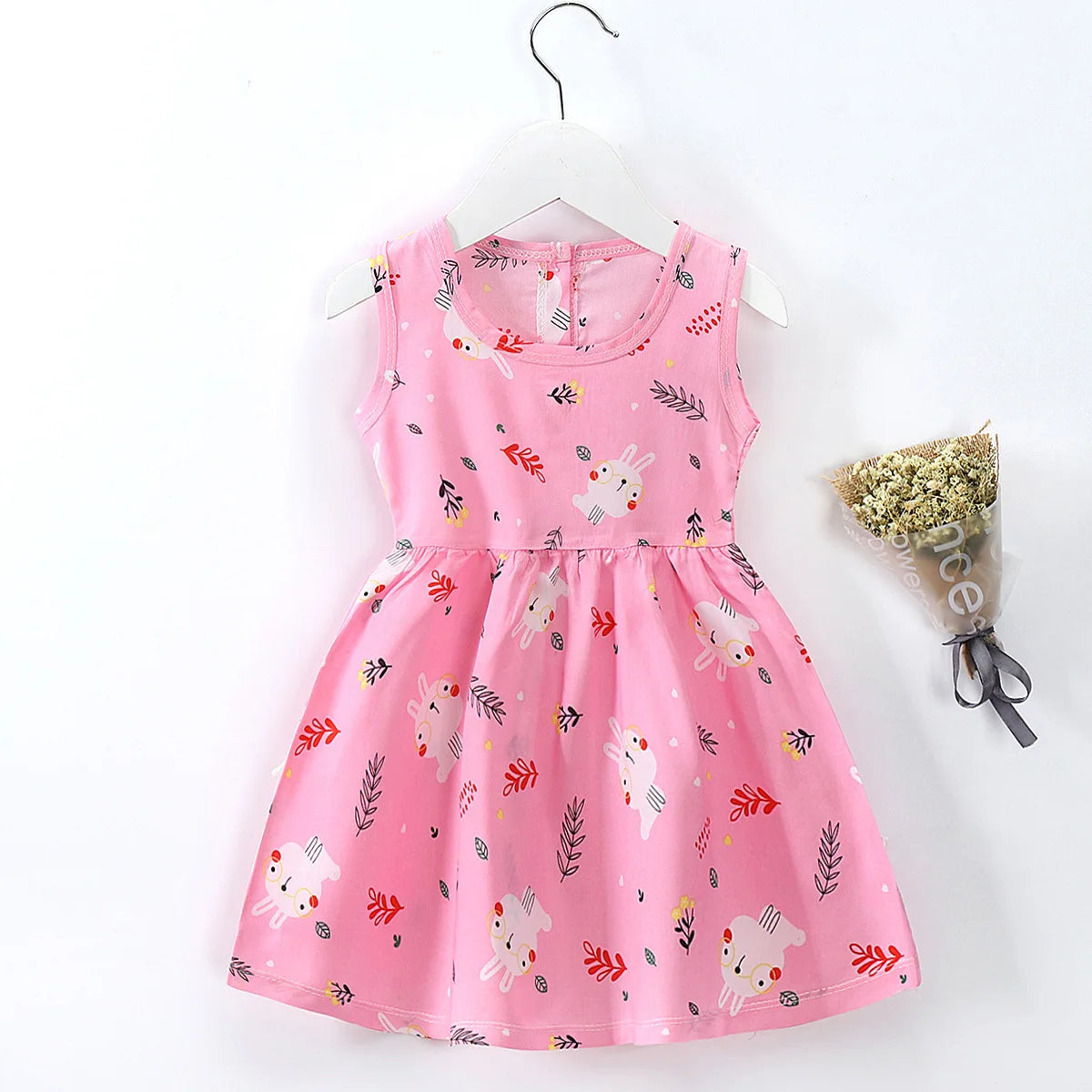 Cotton Summer Flower Dress for Girls - Sleeveless Princess Party Outfit