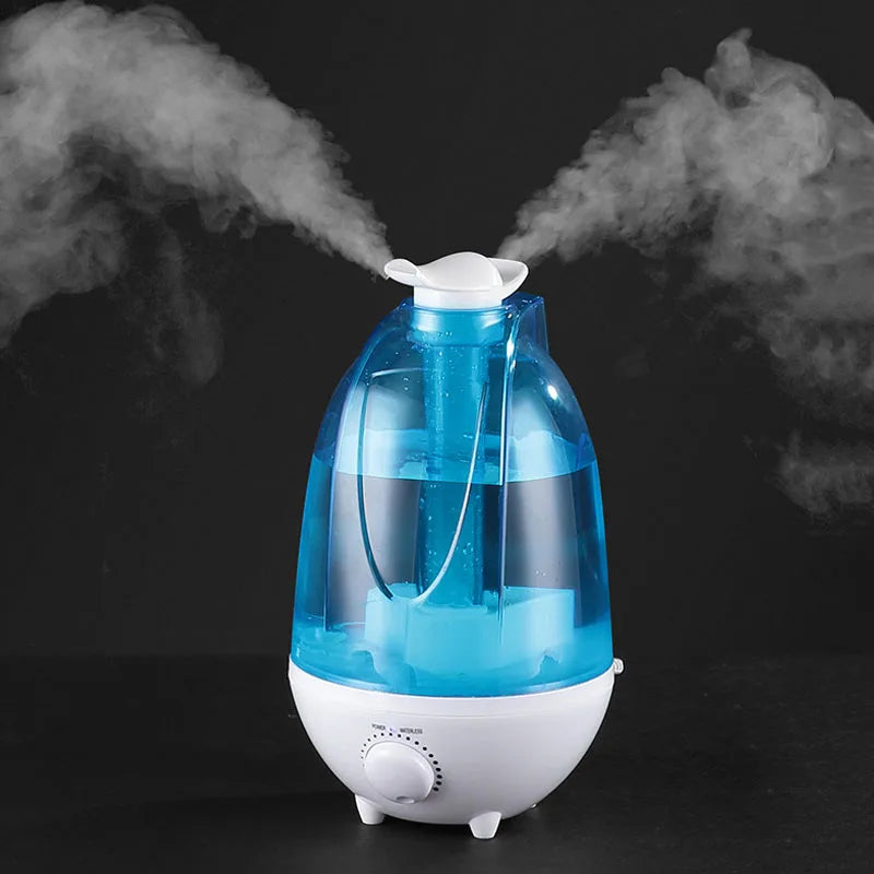 4000ML Home Air Humidifier Dual Nozzles 110V-220V Essential Oil Aromatherapy Diffuser for Bedroom Office Baby Mist Maker