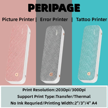 Peripage Portable A4 printer Tattoo printer Mini ink-free thermal paper wireless Bluetooth mobile phone 203/304Dpi