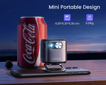 Wimius DLP Mini projector 1080P HD Supported Smart Android WIFI Bluetooth Outdoor LED Portable Pocket Projector with Battery