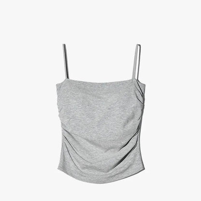 New Summer Simple Cotton Sling Camisole Women Girls Crop Top Sleeveless Shirt Lady Bra Tops Straps Skinny Camisole Base Best Top