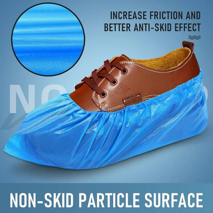 100 Disposable Non-Slip Shoe Covers - Waterproof & Recyclable