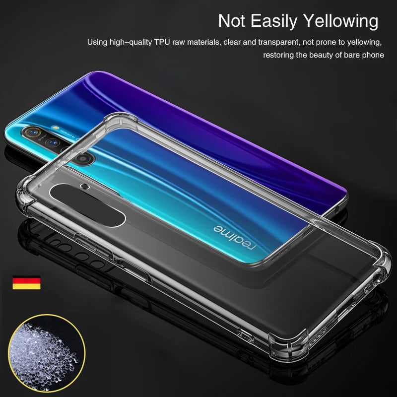 Airbag Silicone Phone Case for OPPO Realme X2 Pro XT X Transparent Soft Back Cover Anti Knock Simple Fundas Carcasas Accessories