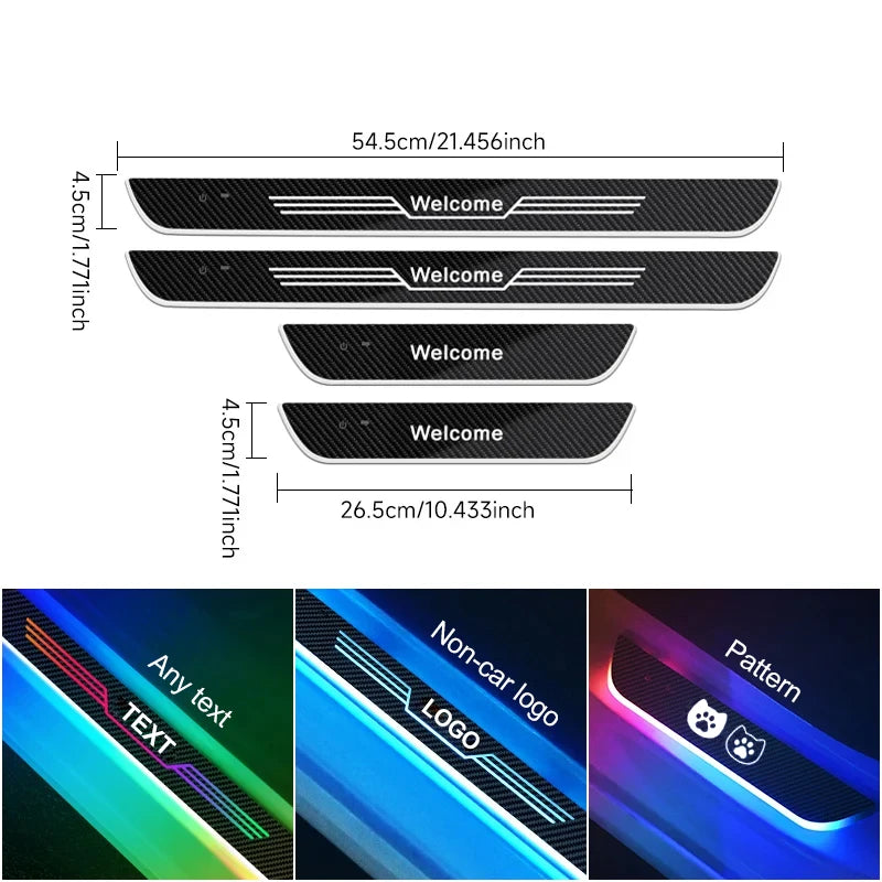 Customizable RGB LED Car Pedal Lights | 2/4 Pcs Personalized Car Door Sill Neon Mood Lighting - tonyfinger store