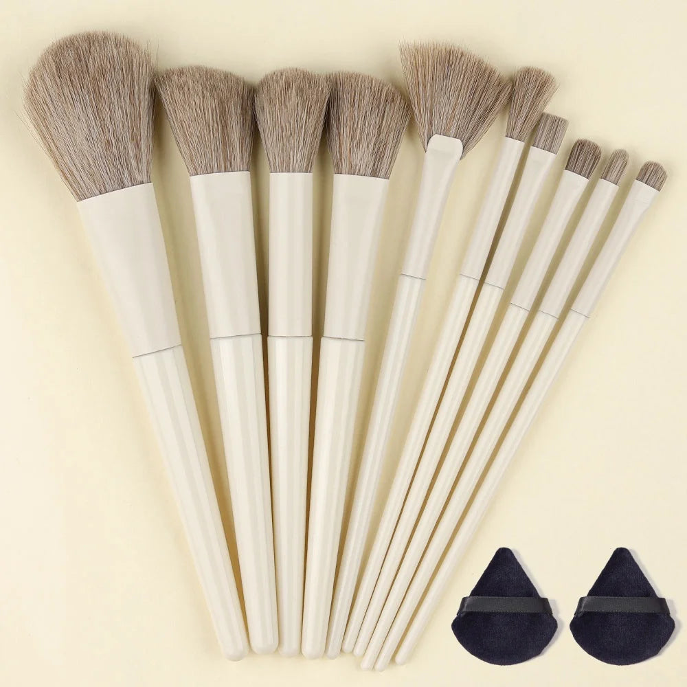 10/13PCS Fluffy Soft Makeup Brushes Set - Eye Shadow, Blush, Highlighter, Foundation & Contour | Tonyfinger Store