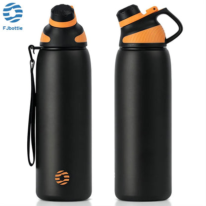 FEIJIAN 1000ml Magnetic Lid Thermos - Insulated Stainless Steel Sports Bottle