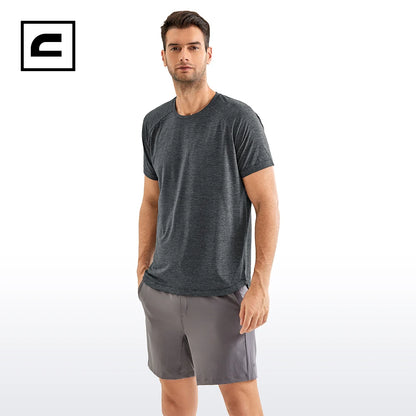 CRZ YOGAMen's Lightweight Short Sleeve T-Shirt Quick Dry Workout Running Athletic Tee Shirt Tops