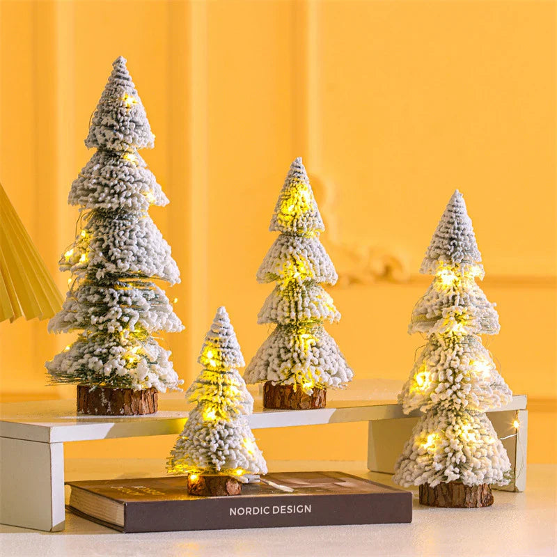 light flock cedar tree realistic tabletop pine tree diy christmas