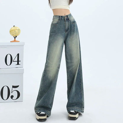 Y2K Retro Jeans for Women 2023 Wide Leg Trouser Streetwear Chic Vntage Denim Pants